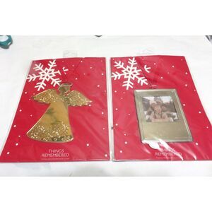 New Things Remembered Ornaments, Family picture & Angel, engraveabe